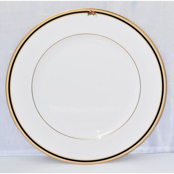 Wedgwood Dinner ware Bone China Clio Black & Gold Rim 10" Dinner Plate NEW!!! - Picture 1 of 6